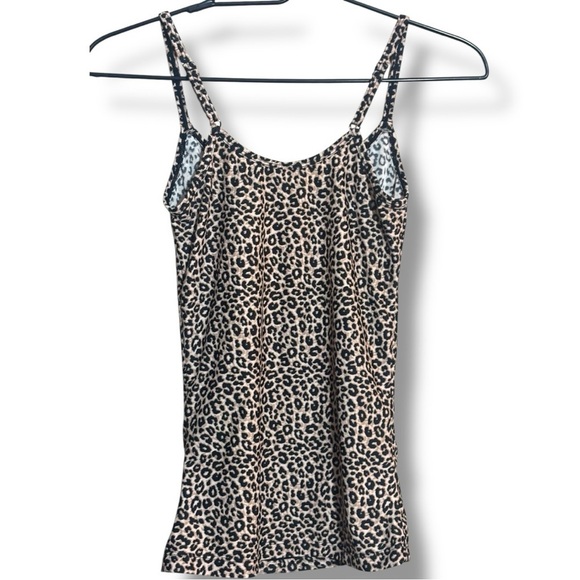 Adrienne Vittadini Black/White Fitted Leopard Print Adjustable Straps Camisole - Picture 6 of 9